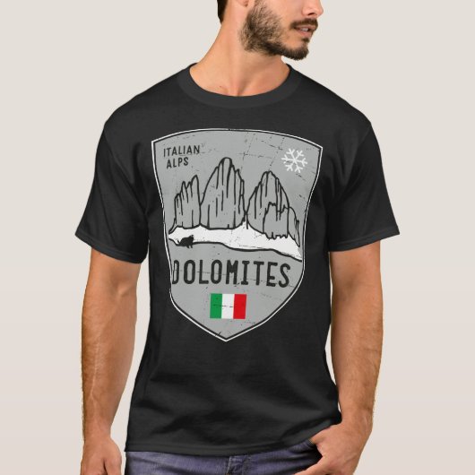 Dolomites Mountain Italië Emblem T-shirt (Voorkant)