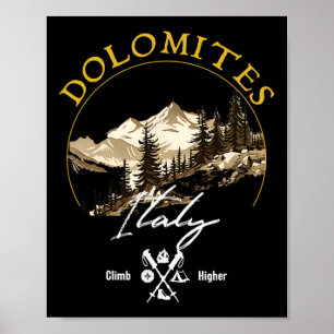 Dolomites Retro Vintage Kleding - Dolomites Aanden Poster