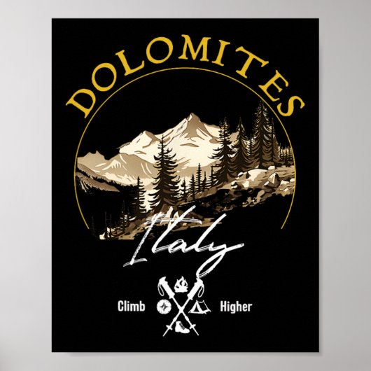 Dolomites Retro Vintage Kleding - Dolomites Aanden Poster (Voorkant)