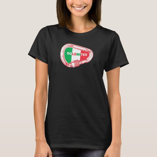 Dolomites Rock Climing Carabiner T-shirt (Voorkant)