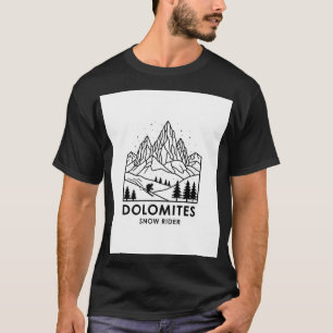 Dolomites Snow Rider Retro Ski T-Shirt   Italiaans
