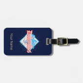 Dolomites South Tirol Retro Skier  Ski Bagagelabel (Voorkant horizontaal)