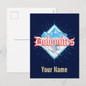 Dolomites South Tirol Retro Skier Ski Feestdagenkaart (Voorkant / Achterkant)