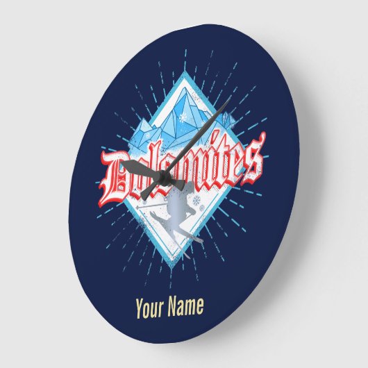 Dolomites South Tirol Retro Skier  Ski Grote Klok (Hoek)