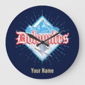 Dolomites South Tirol Retro Skier  Ski Grote Klok (Voorkant)