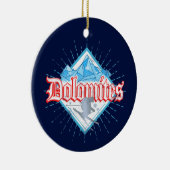Dolomites South Tirol Retro Skier  Ski Keramisch Ornament (Rechts)
