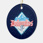 Dolomites South Tirol Retro Skier  Ski Keramisch Ornament (Links)