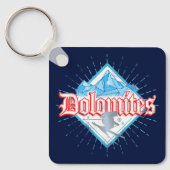 Dolomites South Tirol Retro Skier Ski Sleutelhanger (Voorkant)