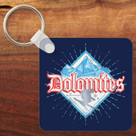 Dolomites South Tirol Retro Skier  Ski Sleutelhanger