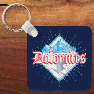 Dolomites South Tirol Retro Skier  Ski Sleutelhanger