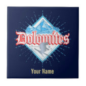 Dolomites South Tirol Retro Skier  Ski Tegeltje (Voorkant)