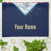 Dolomites South Tirol Retro Skier  Ski Theedoek (Gevouwen)