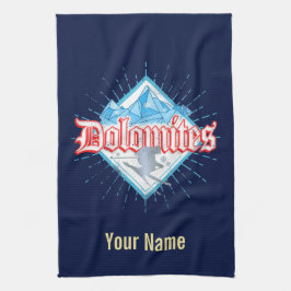 Dolomites South Tirol Retro Skier  Ski Theedoek