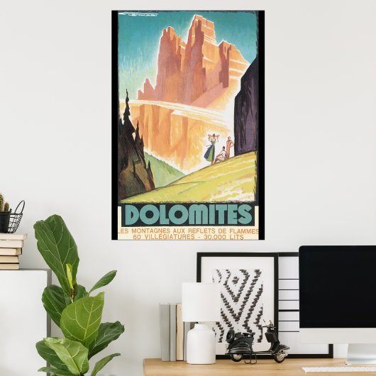 Dolomites Vintage Travel Poster (Thuiskantoor)
