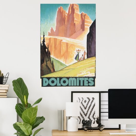 Dolomites Vintage Travel Poster (Thuiskantoor)