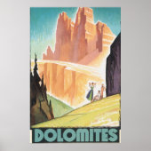 Dolomites Vintage Travel Poster (Voorkant)
