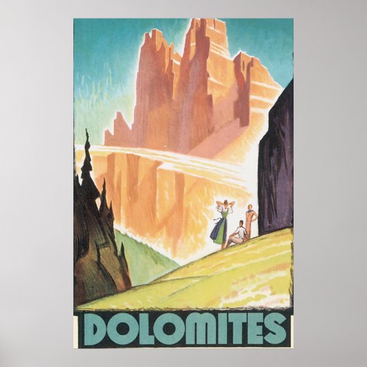Dolomites Vintage Travel Poster (Voorkant)