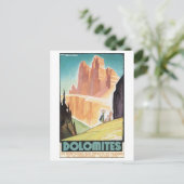 Dolomites Vintage Travel Poster Briefkaart (Staand voorkant)