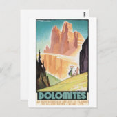 Dolomites Vintage Travel Poster Briefkaart (Voorkant / Achterkant)