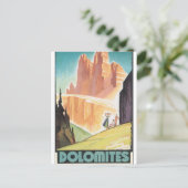 Dolomites Vintage Travel Poster Briefkaart (Staand voorkant)