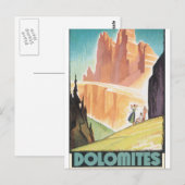 Dolomites Vintage Travel Poster Briefkaart (Voorkant / Achterkant)