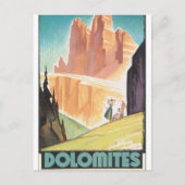 Dolomites Vintage Travel Poster Briefkaart (Voorkant)