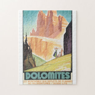 Dolomites Vintage Travel Poster Legpuzzel