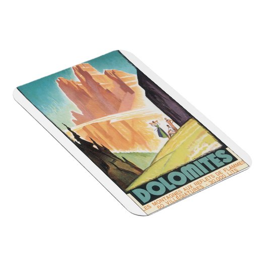 Dolomites Vintage Travel Poster Magneet (Rechterzijde)