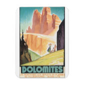 Dolomites Vintage Travel Poster Magneet (Verticaal)