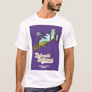 dolomiti bellunesi italy nationaal park kaart t-shirt