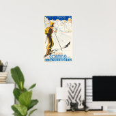 DOLOMITI CORTINA en de Ski Slopes Italië Winter Poster (Thuiskantoor)