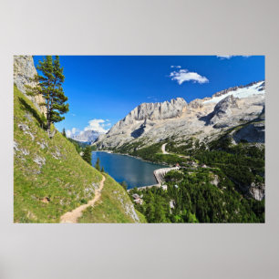 Dolomiti - Fedaia-pas met meer Poster
