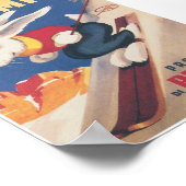 Dolomiti Italy Ski Bunny Vintage Travel Poster (Hoek)