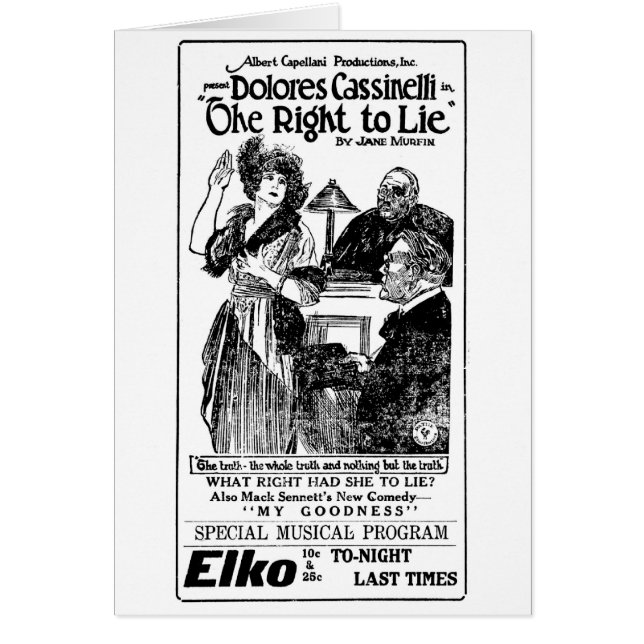 Dolores Cassinelli Mack Sennett, 1921, stille adve (Voorkant)