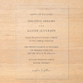 Dolores Classic Elegant Huwelijk Acryl Uitnodigingen (Voorkant)