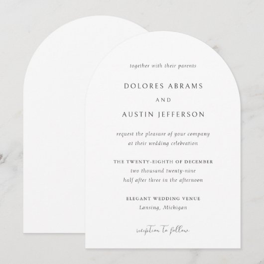 Dolores Classic Elegant Huwelijk Kaart (Voorkant / Achterkant)