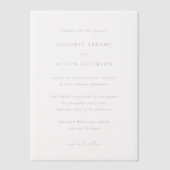 Dolores Classic Elegant Huwelijk Vellum Uitnodigingen (Voorkant)