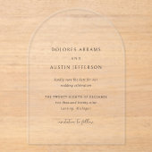 Dolores Classic Elegant Wedding Save the Date Acryl Uitnodigingen (Voorkant)