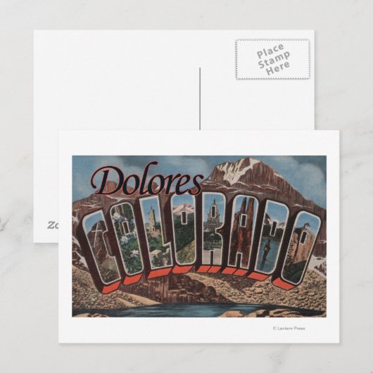 Dolores, Colorado - Grote Letter-scènes Briefkaart (Voorkant / Achterkant)