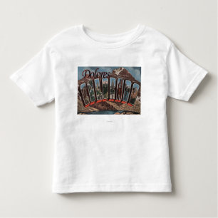 Dolores, Colorado - Grote Letter-scènes Kinder Shirts