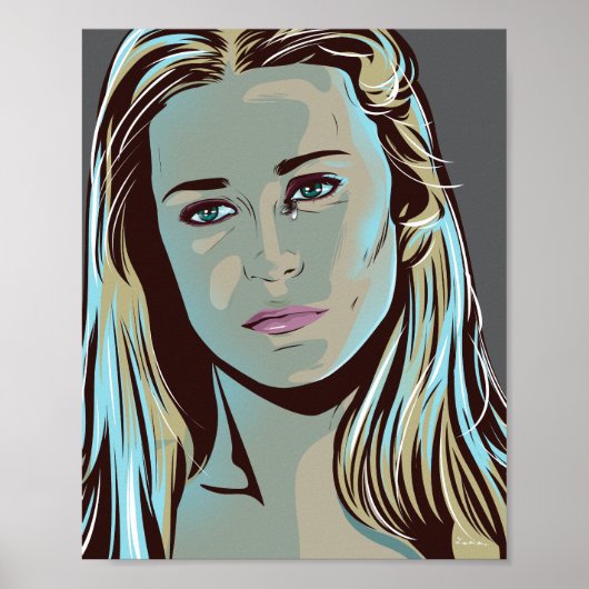 Dolores from Westworld illustrated poster (Voorkant)