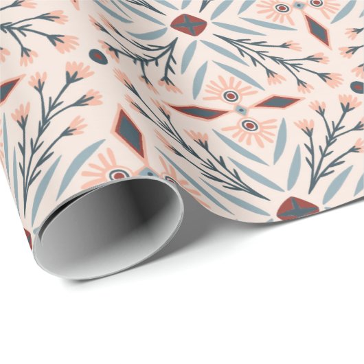 Dolores Tegels FLoral Pattern roze Cadeaupapier (Rol Hoek)