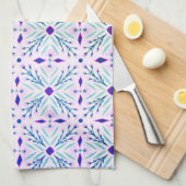 Dolores Tegels Pattern Paars Pink Mint Theedoek (Quarter Fold)