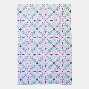 Dolores Tegels Pattern Paars Pink Mint Theedoek