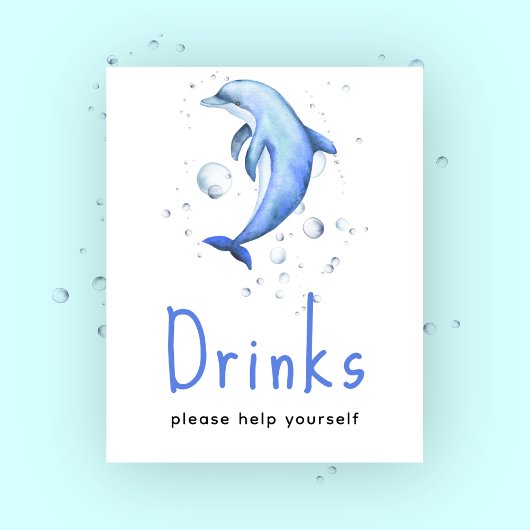 Dolphijn baby shower - Dranken Poster