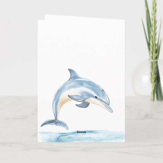 Dolphijn verjaardag strand oceaan kaart (Achterkant)