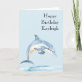Dolphijn verjaardag strand oceaan kaart (Voorkant)