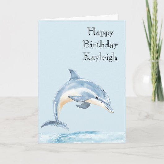 Dolphijn verjaardag strand oceaan kaart (Voorkant)