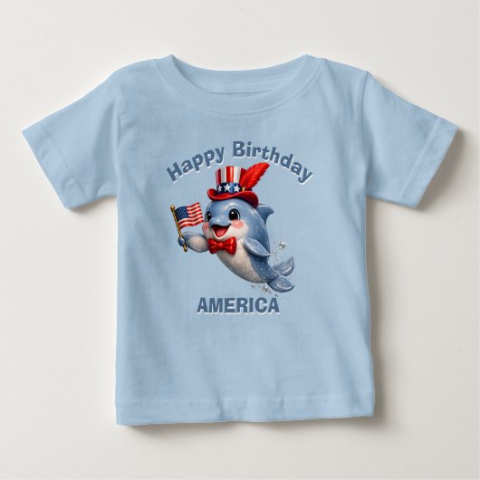 Dolphin (7e) Patriottisch Kinder T-Shirt (Voorkant)