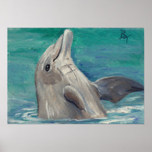 Dolphin aceo Poster afdrukken